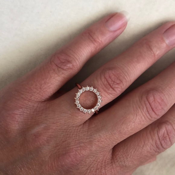 Jewelry - Rose Gold Open Circle Infinity White Sapphire Ring